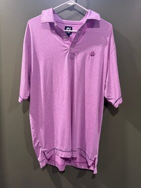 FootJoy Pink Thin Striped Golf Polo Large